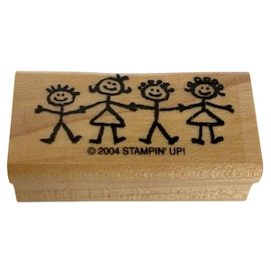 Stampin Up Rubber Stamp Stick Figure Family Relationships People Border Maker