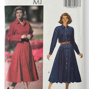 May include: Butterick sewing pattern 6312 featuring two button-down dress designs. One dress is red, the other is blue. The pattern includes sizes 12-14-16. The brand name and designer's name are visible.