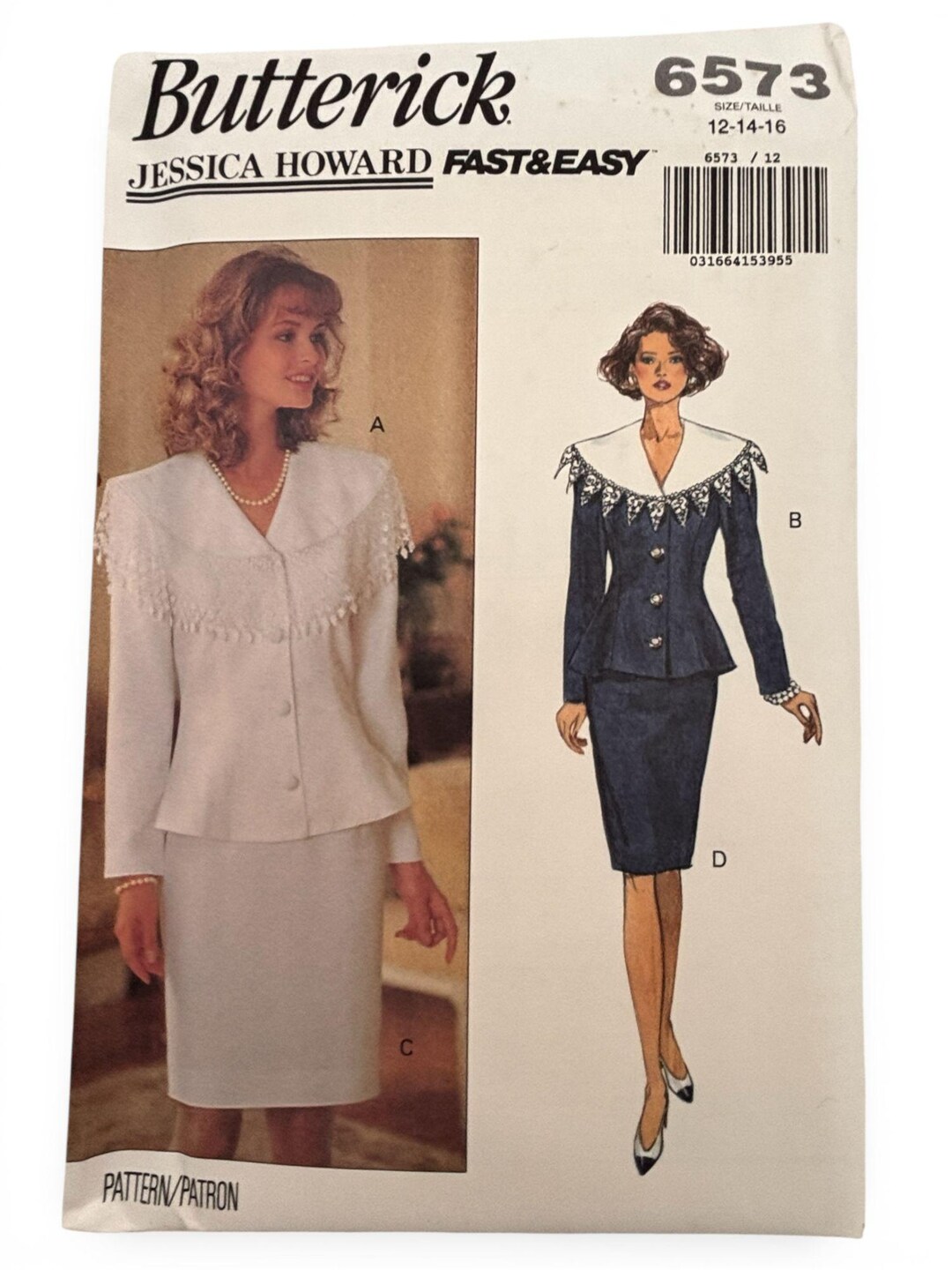 Butterick Sewing Pattern 6573 Easy Top Skirt Outfit Suit 12 14 16 1990s ...