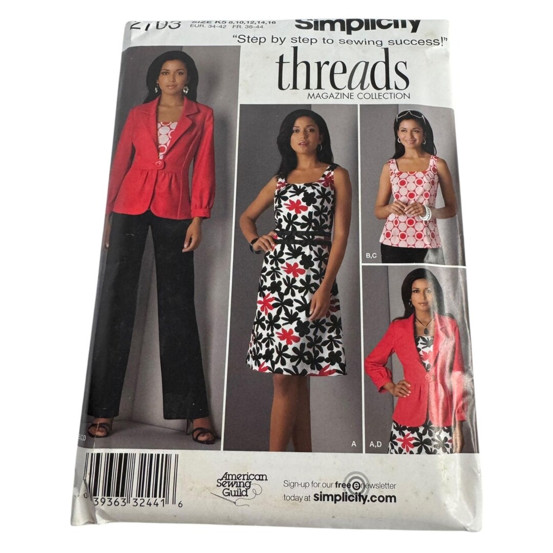 Simplicity Sewing Pattern 2703 Misses Jacket Pants Dress Top Sizes 8-16 ...