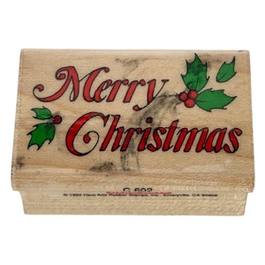 Hero Arts Holzstempel Holly Frohe Weihnachten Geschenkanhänger Karte Herstellung Worte