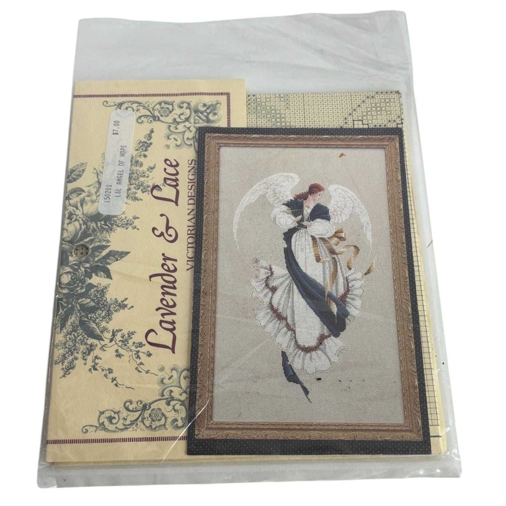 Lavender and Lace Counted Cross Stitch Pattern Angel of Hope