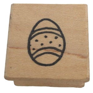 Great Impressions Easter Egg Rubber Stamp Wood Mounted Spring Small Tiny Border