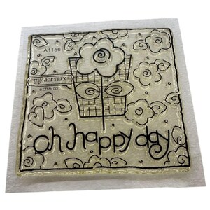 CTMH My Acrylix Acrylic Stamp Flower Confetti A1156 Flower Card Making Sentiment