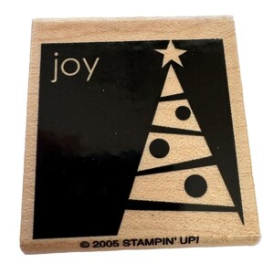 Sello de goma Stampin Up Árbol de Navidad Joy Square Tarjetas navideñas Word