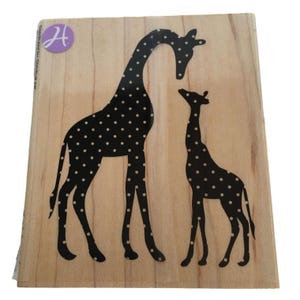 Hampton Art Stempel Giraf Ouder Moeder Baby Familie Stip Dierentuindieren