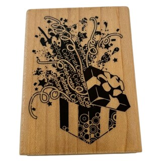 Timbro In Gomma Legno Printtoo Quadrato 5x5 Pollici, Design Coccodrillo, Per Scrapbooking, Tessuto, Carta