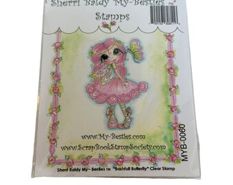 Sherri Baldy My-Besties Bashfull Butterfly Clear Stamp Fairy Card Making Craft