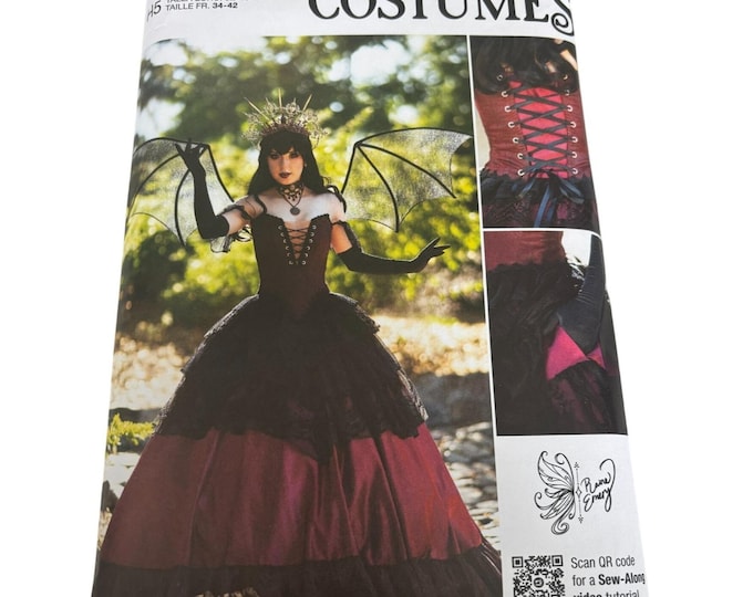 Simplicity Sewing Pattern R12203 Gothic Costume Corset Bat Wings ...