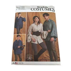 Einfachheits Schnittmuster R12198 Historisches Kostüm Hemd Pirat Halloween UC