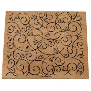 Stampin Up Rubber Stamp Block Soft Swirls Heart Background Valentines Day Card