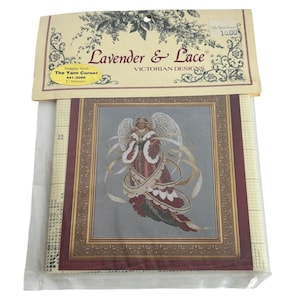 Lavender and Lace Cross Stitch Pattern Angel of Christmas Victorian Holidays