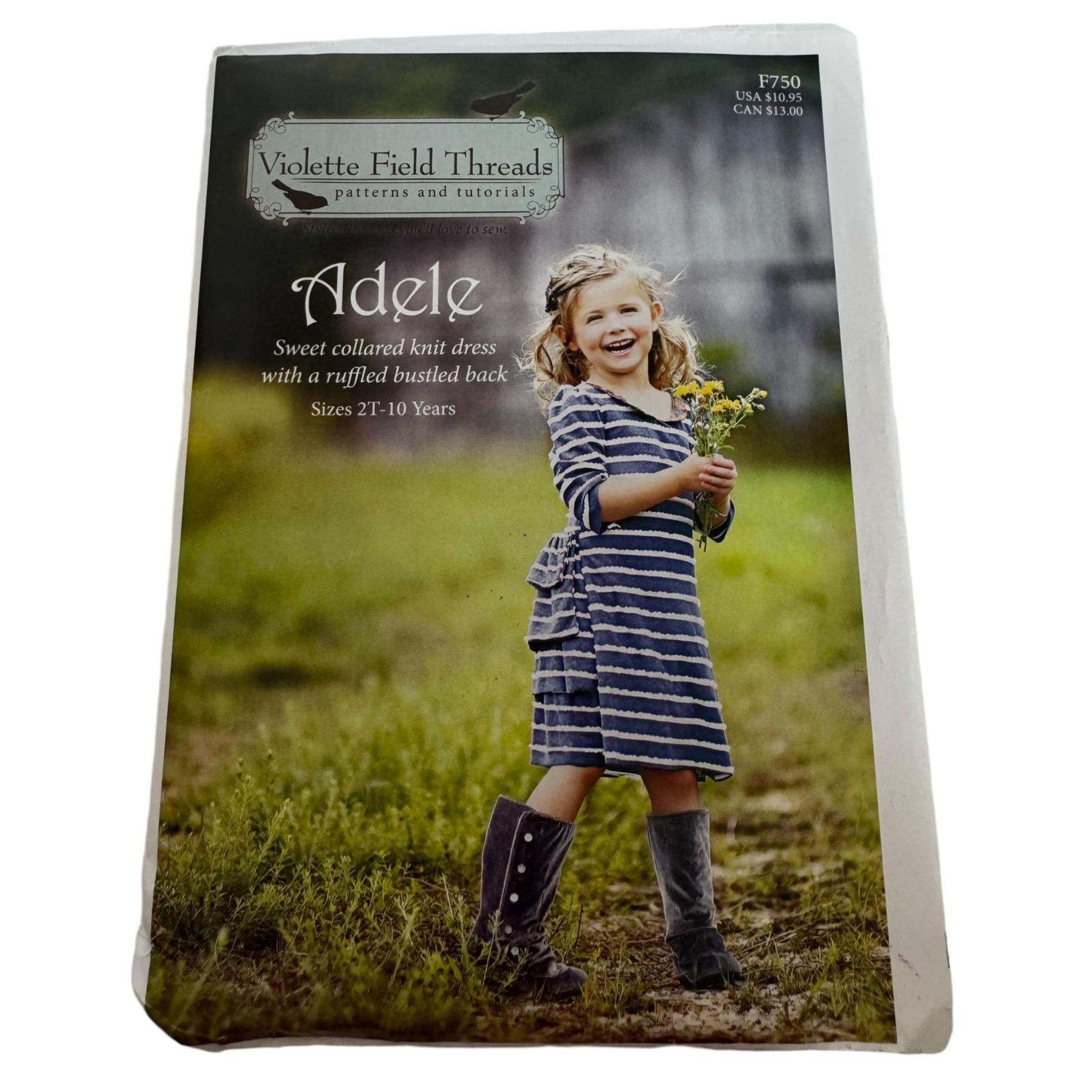 Violette Field Threads Sewing Pattern F750 Adele Collared Knit Dress 2T ...