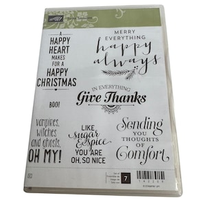 Set d'estampes Stampin Up Suite Saisons Noël Halloween Mots réconfortants