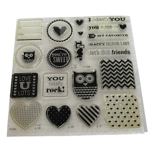 CTMH My Acrylix Acrylic Stamp Set Whoo&#39;s Your Valentine Owls Love UR My Favorite