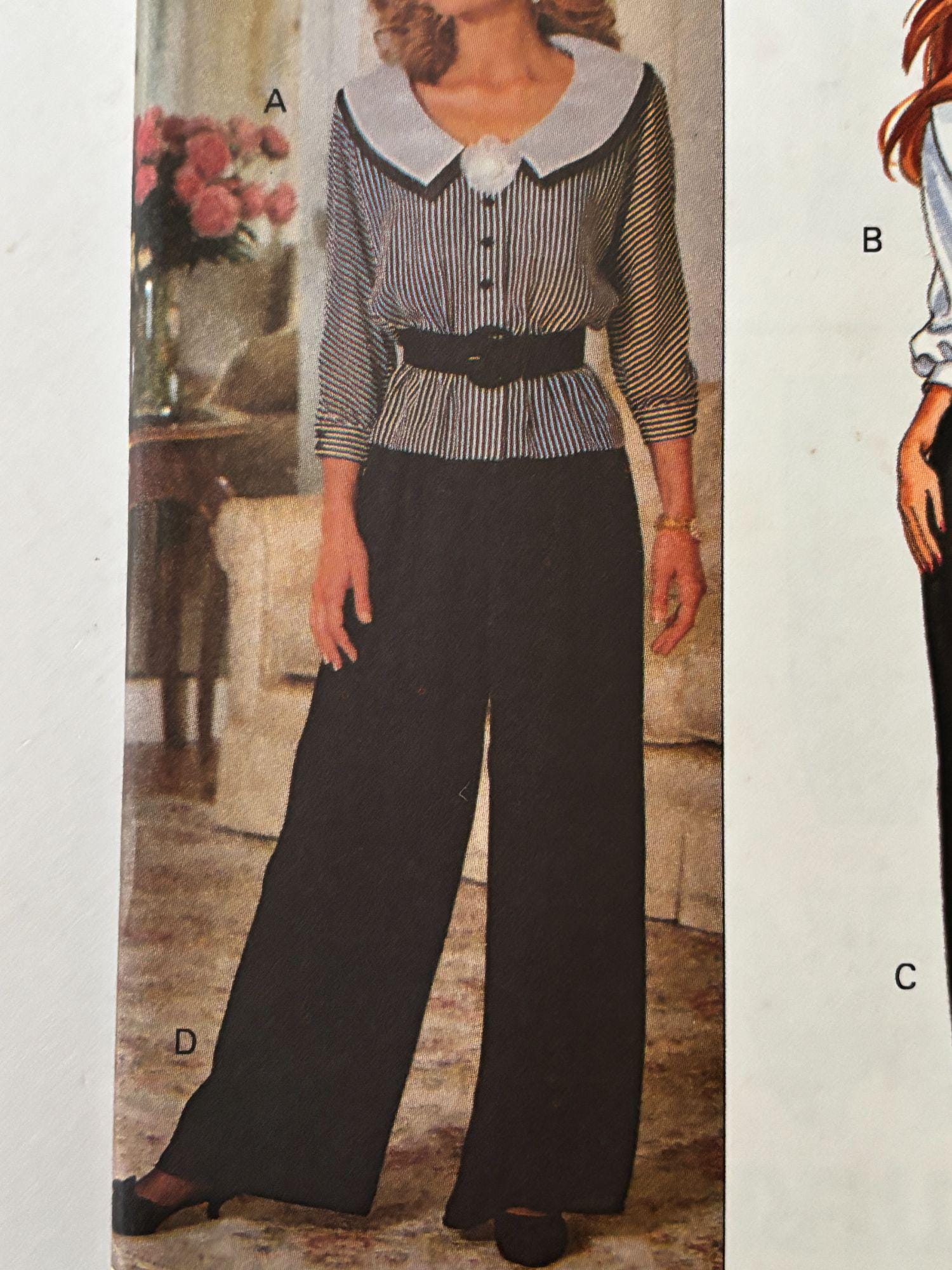Butterick Sewing Pattern 6479 90s Wide Leg Pants Power Blouse Outfit 18 ...