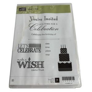 Set d'estampes transparentes Stampin Up Faire un vœu pour une fête d'anniversaire