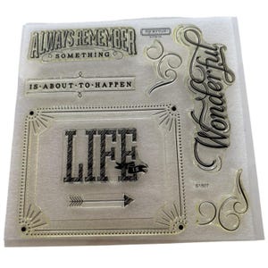 CTMH Acrylic Stamps Set Life is Wonderful Inspirational Card Making Words S1507