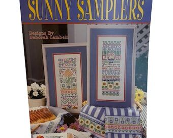 Folheto de padrões de ponto cruz Leisure Arts 3046 Sunny Samplers Beehive Garden