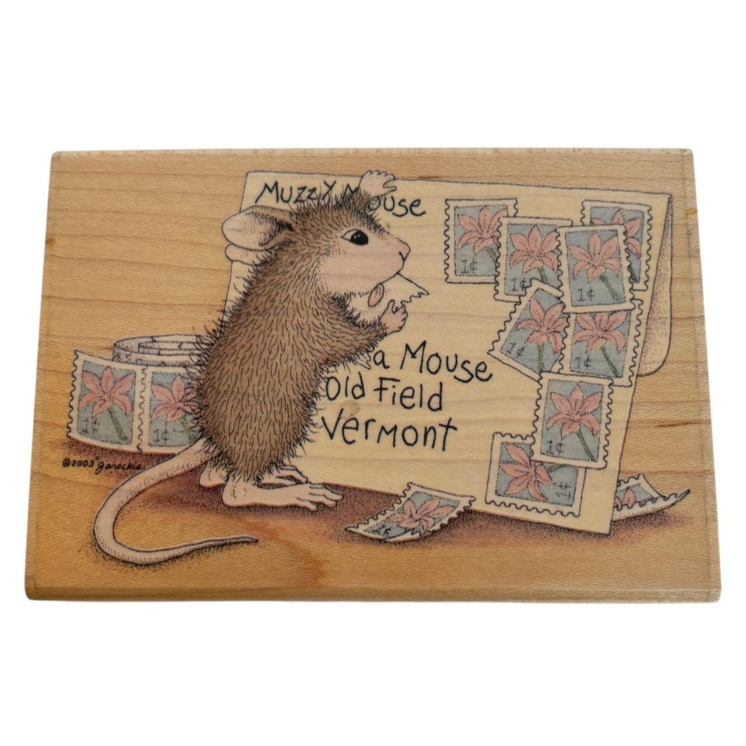 House Mouse Rubber Stamp Muzzy Snail Mail Letter Envelope  display picture 1