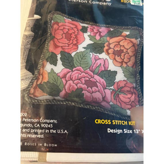バラの花のクロスステッチキット：花の庭、13 x 13インチ - Etsy 日本