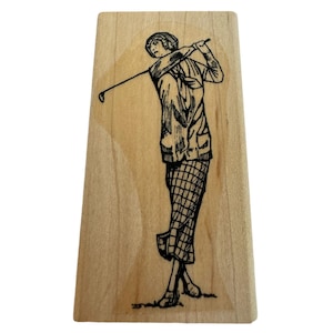 Stampin Up Stempel Golf Swing Lady Kartengestaltung Damen Sport karierter Rock
