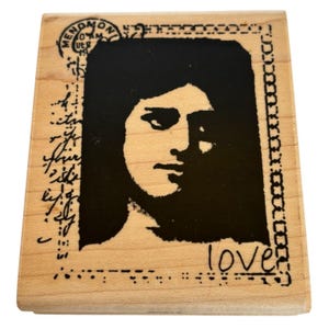 Timbro di gomma Stampington Lettera d'amore Volto di donna Silhouette Timbro postale Creazione di biglietti