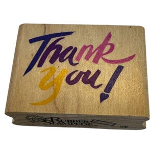 Rubber Stampede Wooden Rubber Stamp Thank You Card Making Words Sentiment Craft