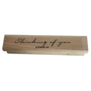 Stampin Up Rubber Stamp Thinking Of You Card Making Words Cursive Script Art