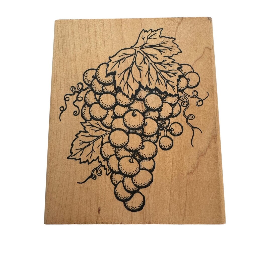 Sarasota Rubber Stamp Grape Cluster Large Food Fruit Wine Vineyard Card ...