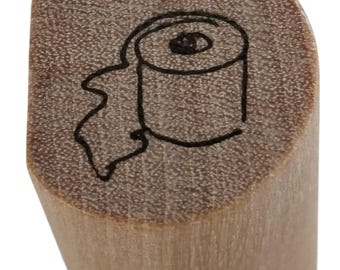 Judith Rubber Stamp Stubbie Toilet Paper Just Roll with It Funny Card Making