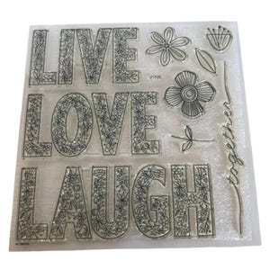 CTMH Acrylic Stamps Set Live Love Laugh Together My Acrylix Stamp of the Month