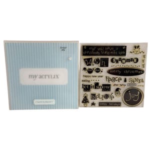 CTMH Il mio set di timbri trasparenti Acrylix Joy Christmas Card Making Caro Babbo Natale Believe
