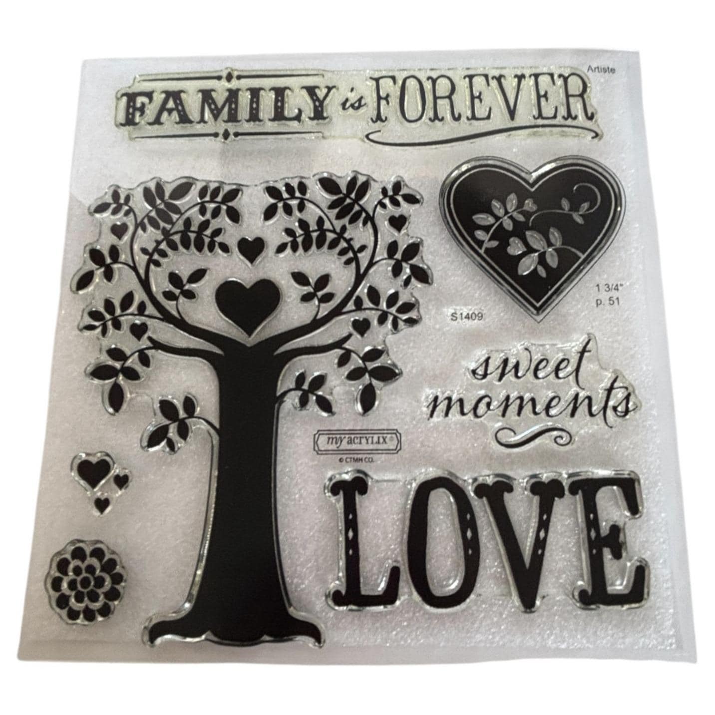 CTMH Acrylic Stamp Set Family is Forever Tree Sweet Moments Art My