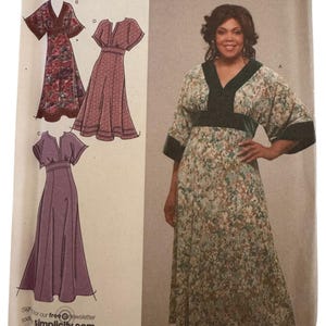 Simplicity Sewing Pattern 4050 Khaliah Ali Dress Boho Empire Maxi 26W-32W Plus
