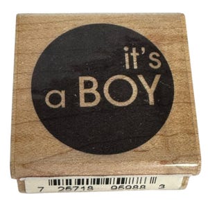Sello de goma Inkadinkado Es un niño para anuncios de bebés Manualidades circulares