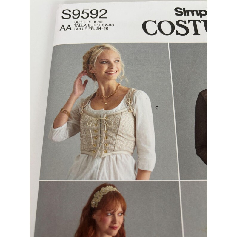 Simplicity Sewing Pattern S9592 Medieval Corset Tops Halloween Costume ...