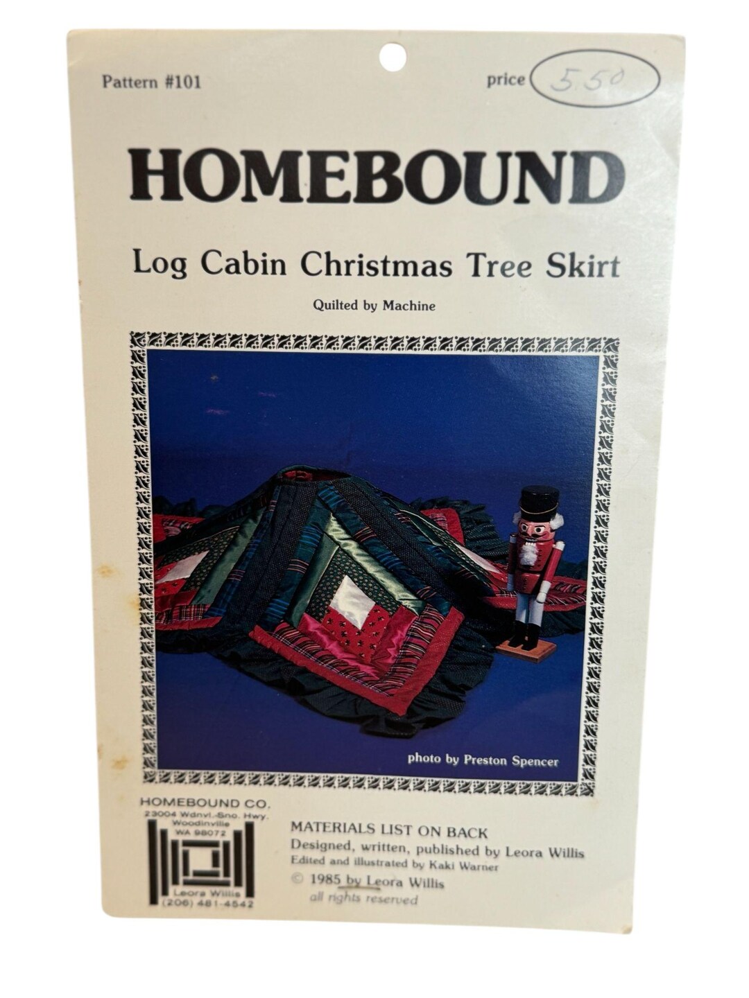 Homebound Quilting Pattern 101 Log Cabin Christmas Tree Skirt 1985 50 ...