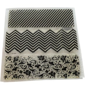 CTMH My Acrylix Acrylic Stamp Set In the Background Flair Chevron Stripes Floral