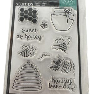 Hero Arts Clear Stamp Set Bee Honey Pot Beehive Sweet Honeycomb Liten 7,5 x 10 cm