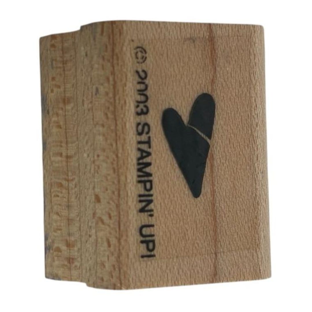 Stampin up Wood Mounted Rubber Stamp Heart Flat Thin Card Making Love ...