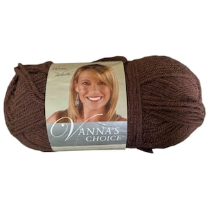 Lion Brand Vannas Choice Yarn Skein Chocolate Brown Medium Weight Acrylic 3.5 Oz