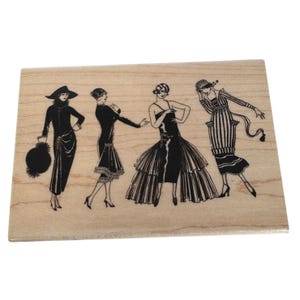 Hampton Kunststempel Fashionista Damen 20er Jahre Fashion Lady Flapper Kleid Hut