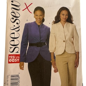 May include: A sewing pattern package featuring two women modeling jacket and pants outfits. The package has the text "see & sew" and "YES! It's easy". The pattern number is B5549.