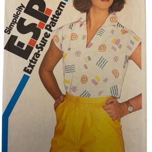 Simplicity Sewing Pattern 5987 Shorts Shirt 1980s Summer Outfit ESP 6 8 10 Uncut