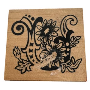 Carimbo de borracha PSX Carta botânica U inicial Cartão floral Fazendo flores florais