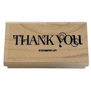 Stampin Up Rubber Stamp Thank You Card Making Words Sentiment Loop Letters 2 in