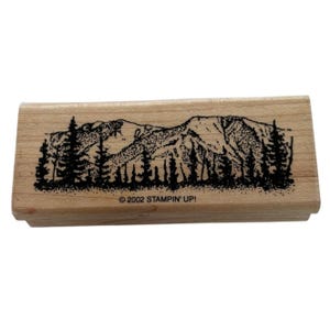 Timbro in gomma Stampin Up, creatore di scene di cresta di montagna, paesaggio dell'Alaska, Colorado