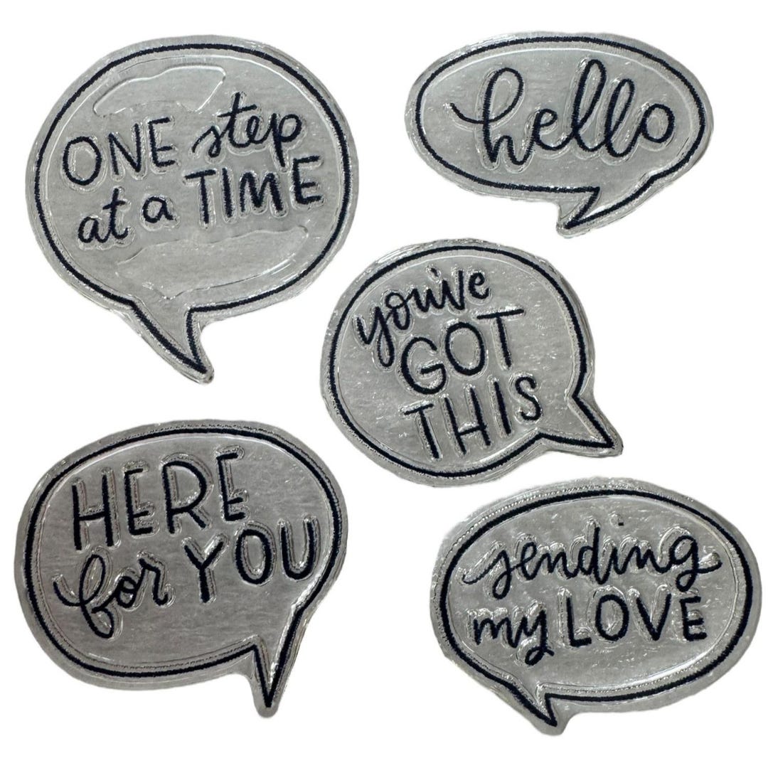 CTMH My Acrylix Acrylic Stamp Set Speech Bubbles Inspirational Card ...
