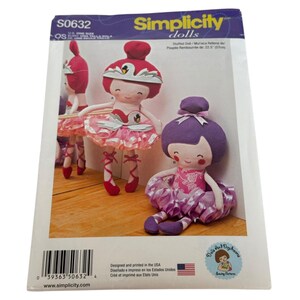 Einfachheit: Schnittmuster S0632 Ballerina Puppen, Plüschtiere, Stoffpuppe